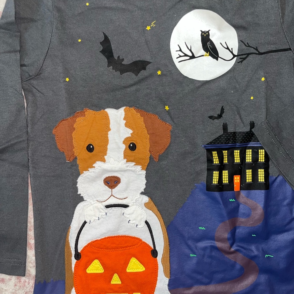 🛑SOLD Mini Boden NWT sz 6/7 Glow in dark Halloween shirt